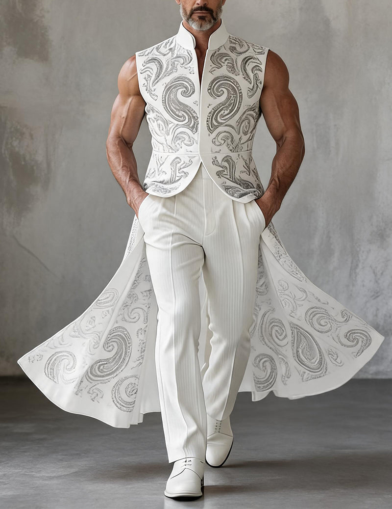 Men's Mandarin Collar Tailcoat Jacket