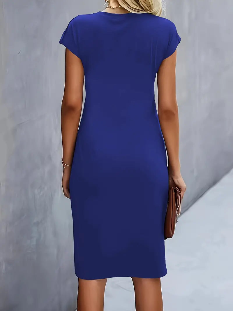 Women's Ruched Bodycon Midi Dress