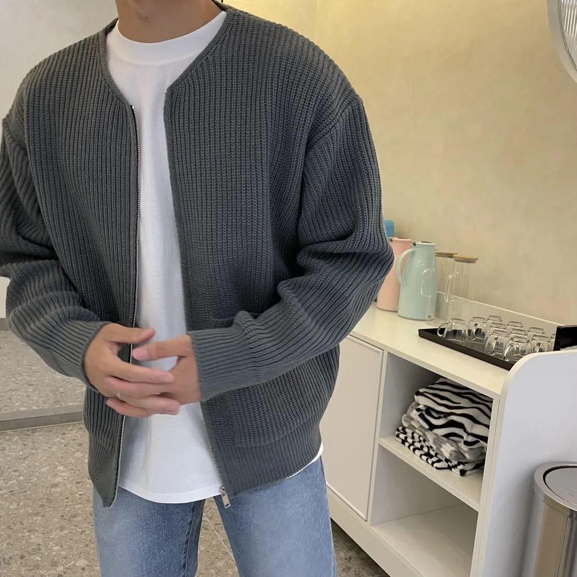 Men's High Collar Knit Jumper