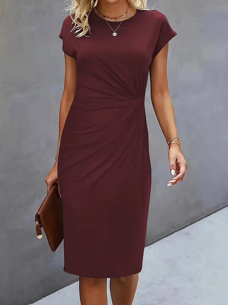 Women's Ruched Bodycon Midi Dress