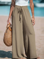 Women's Wide-Leg Tie-Waist Trousers