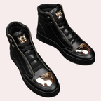 Men's Metallic Toe High-Top Trainers