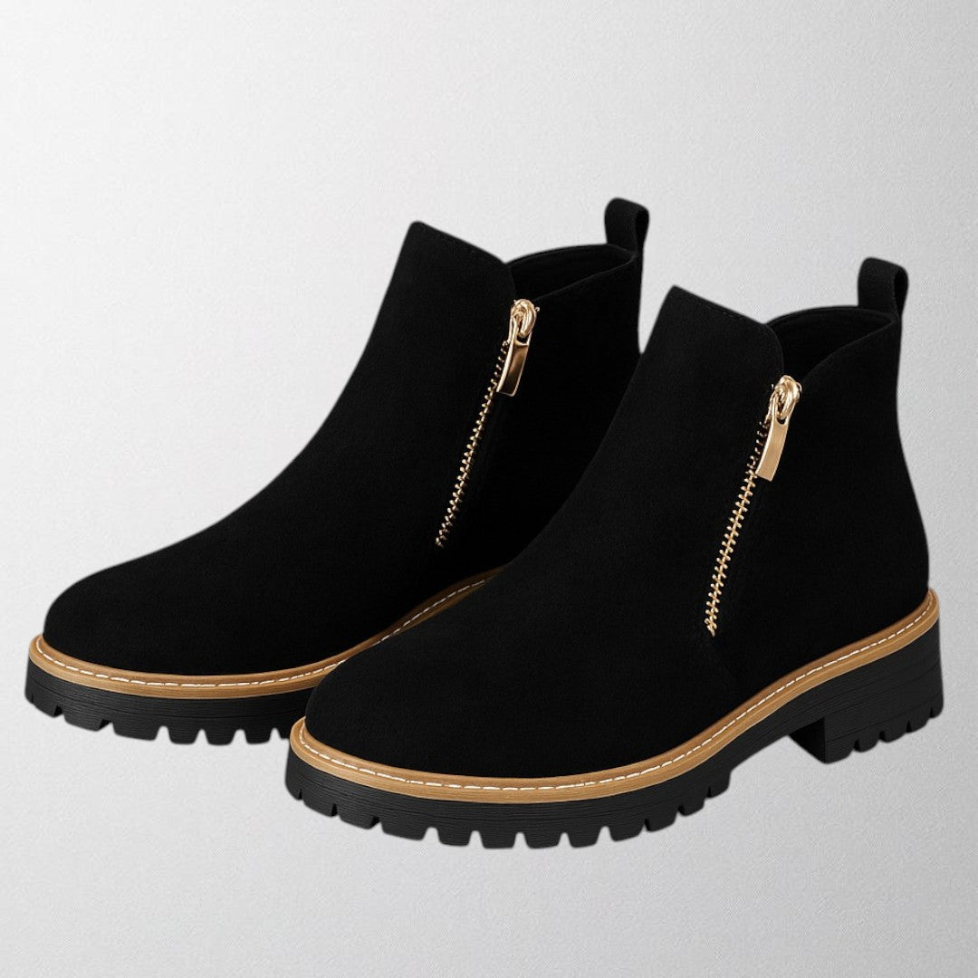 Women's Round-Toe Side-Zip Shoes