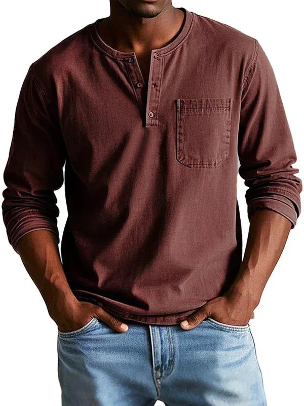 Men's Relaxed Long Sleeve Henley