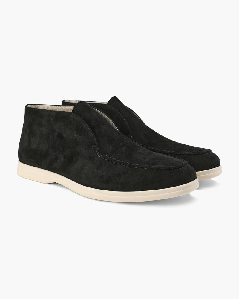 Men's Contrast Sole Suede Loafers