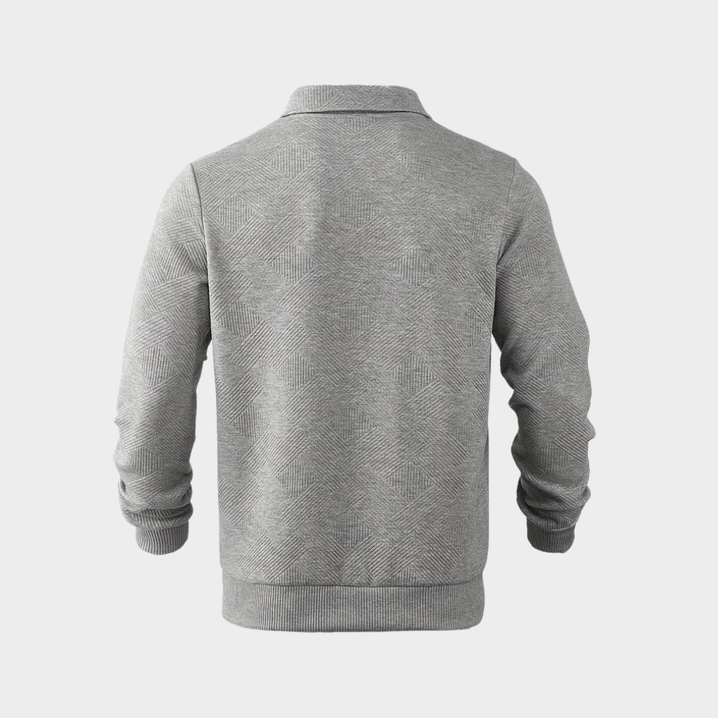 Men's Textured Half-Zip Polo Sweatshirt