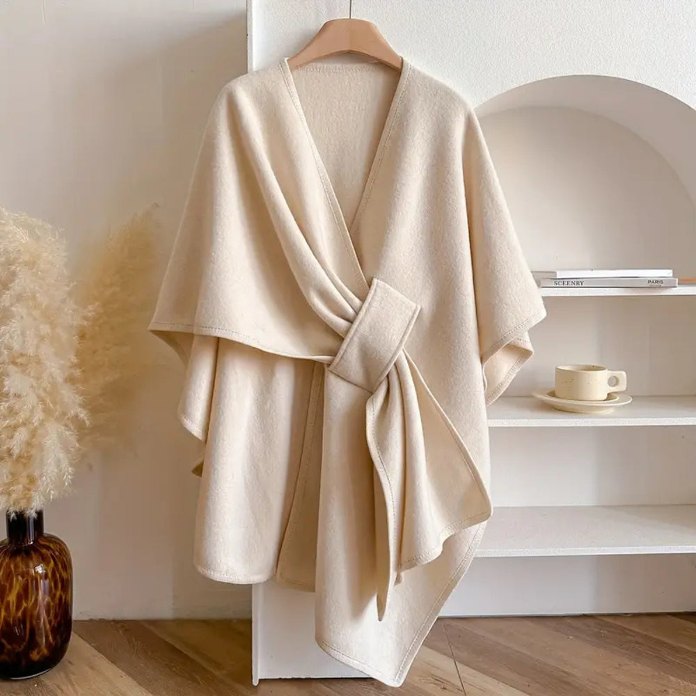 Women's Belted Poncho Coat