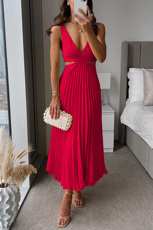 Women's Pleated Maxi Dress