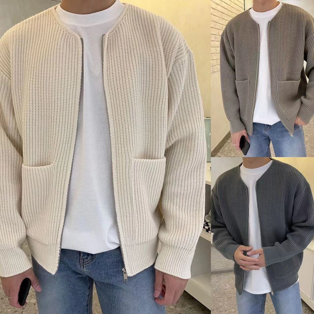 Men's High Collar Knit Jumper