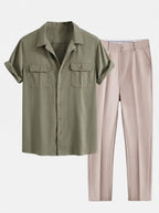Men's Cuban Collar Summer Set