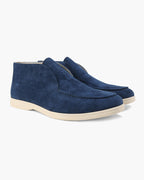 Men's Contrast Sole Suede Loafers