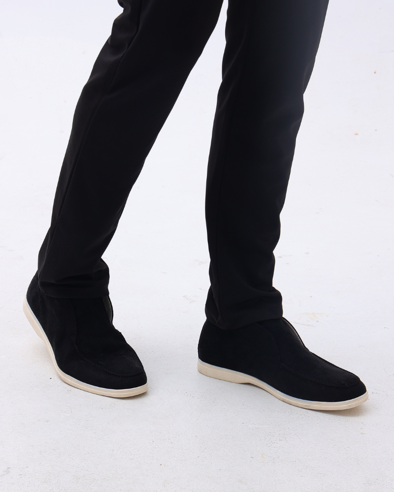 Men's Contrast Sole Suede Loafers
