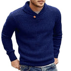 Men's Shawl Collar Ribbed Jumper