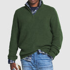 Men's Quarter Zip Ribbed Jumper