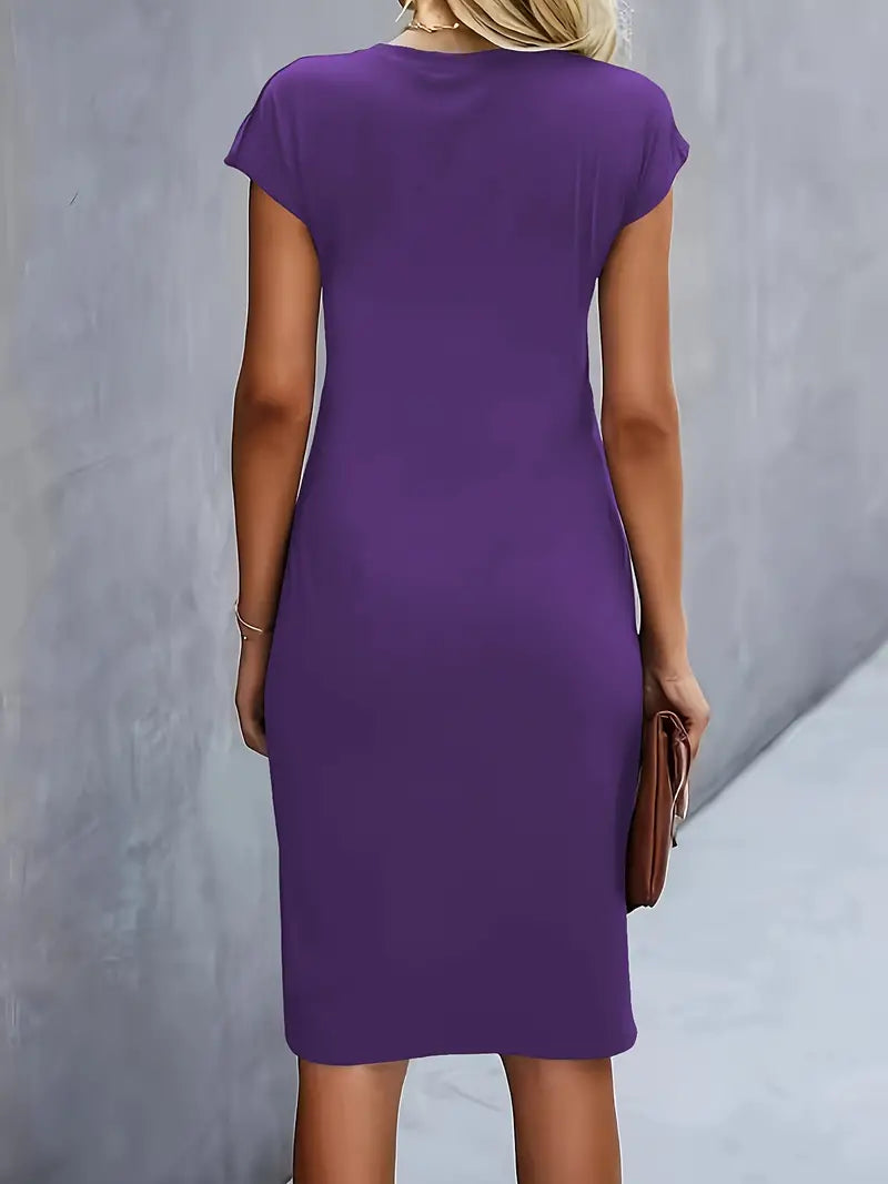 Women's Ruched Bodycon Midi Dress