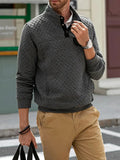 Men's Quilted Stand Collar Jumper
