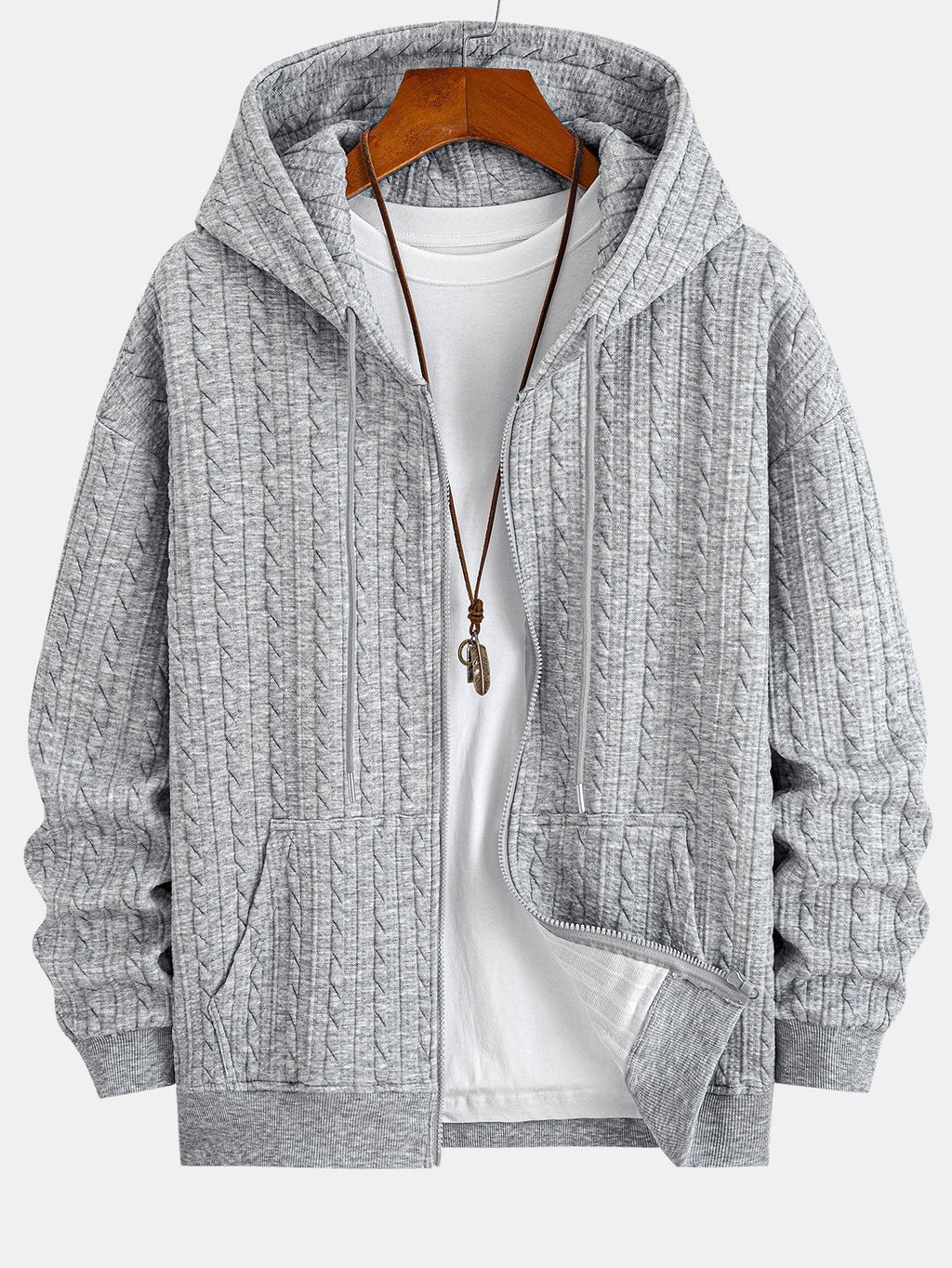 Men's Jacquard Zip Hoodie Tracksuit