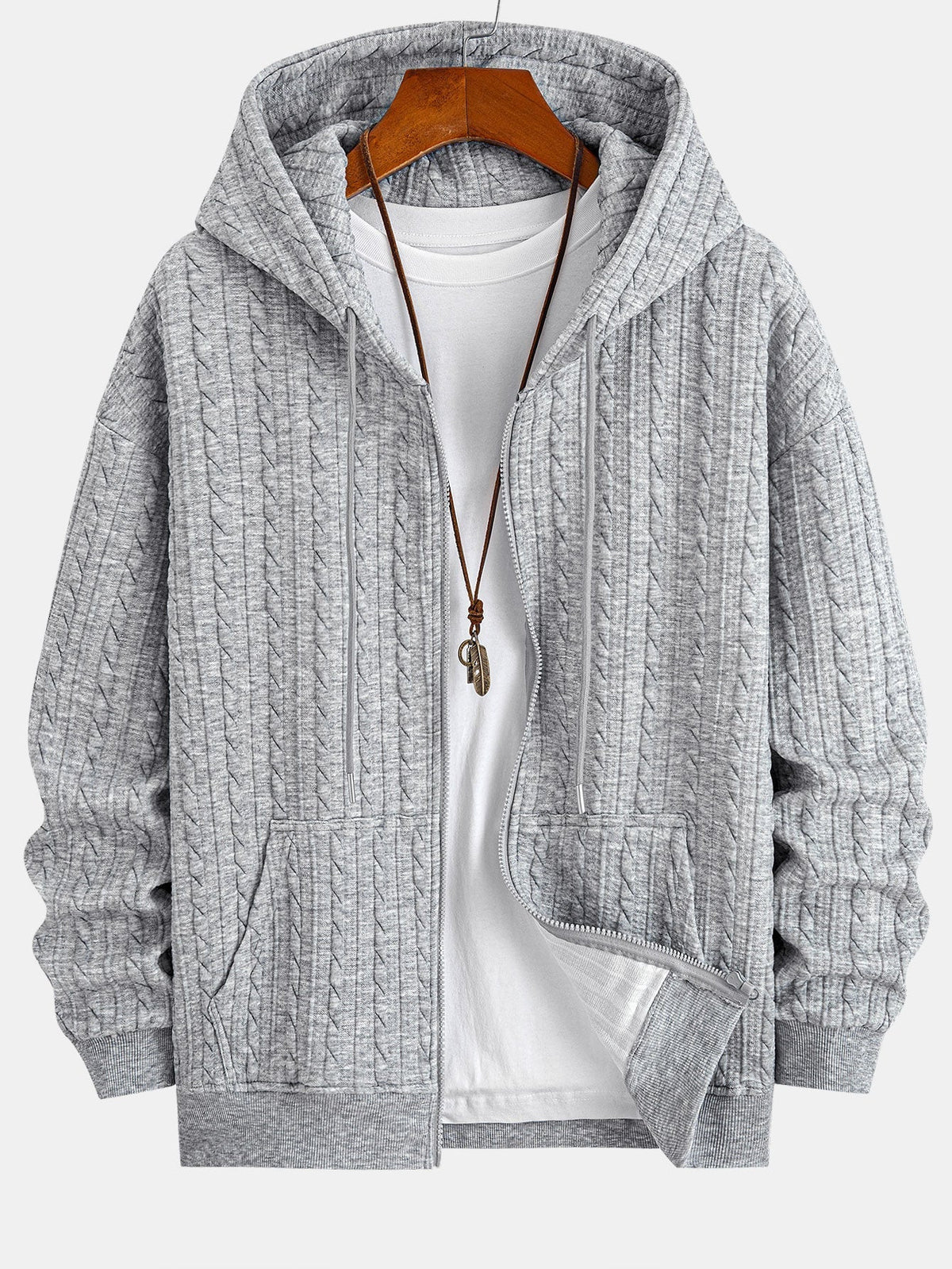 Men's Jacquard Zip Hoodie Tracksuit