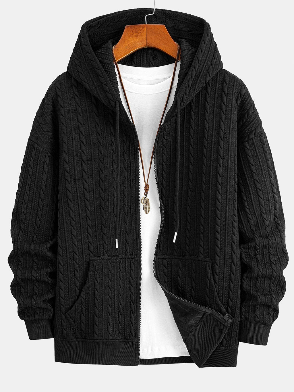 Men's Jacquard Zip Hoodie Tracksuit