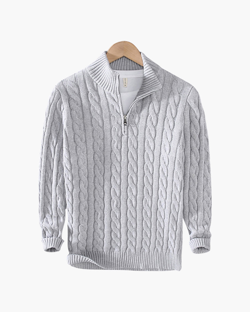 Men's Cable Knit Half Zip Jumper