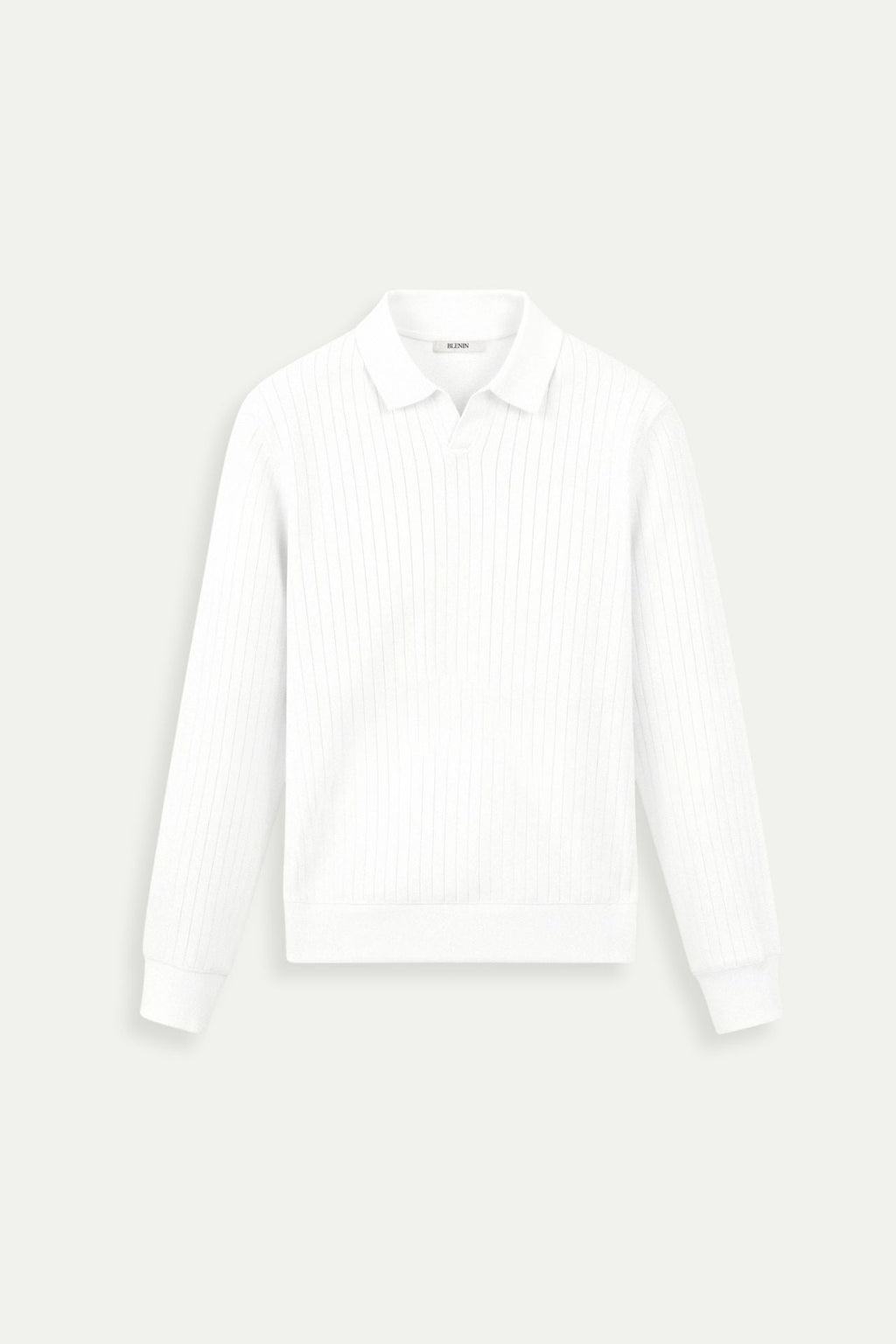 Men's Ribbed Knit Long Sleeve Polo
