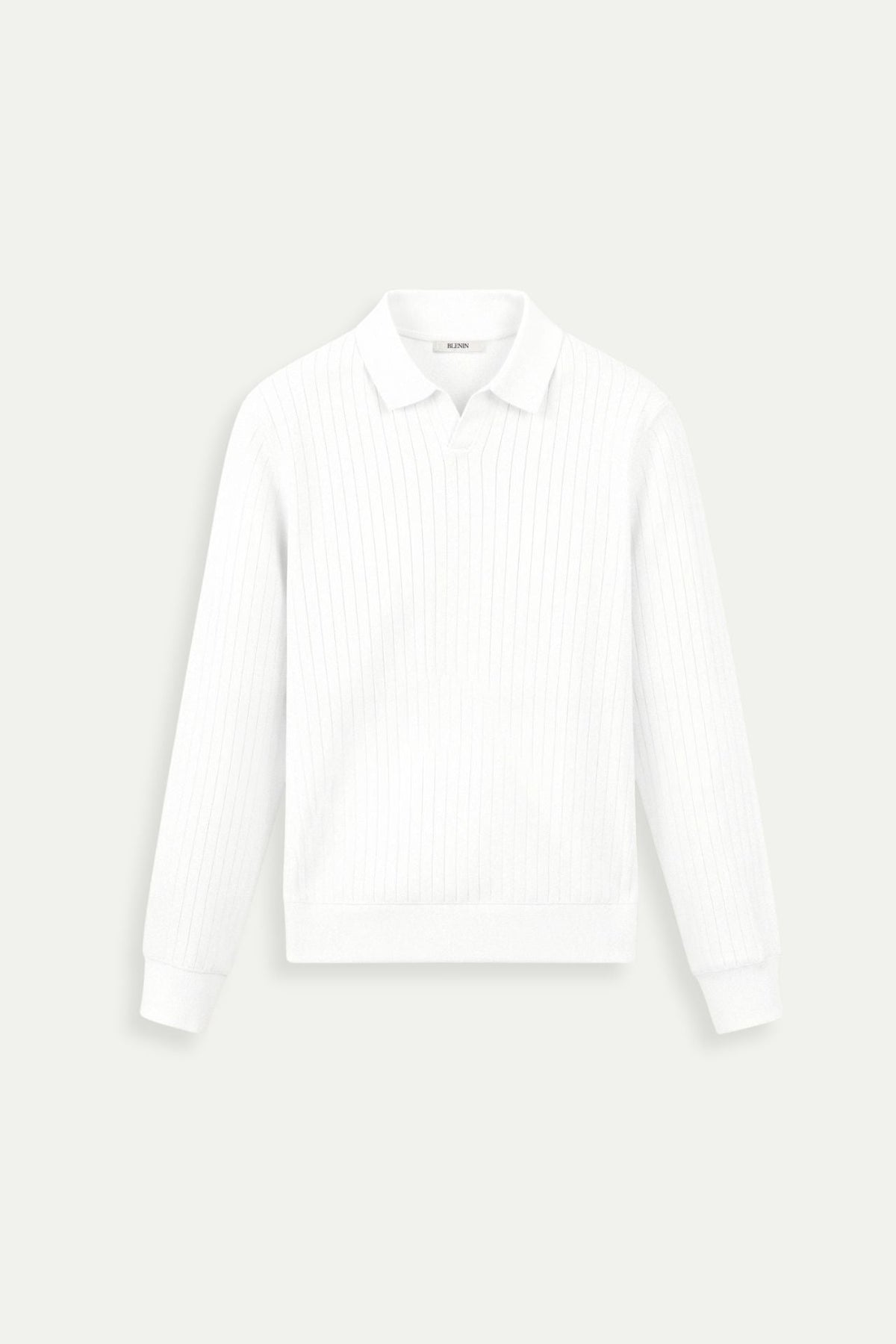 Men's Ribbed Knit Long Sleeve Polo