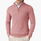 Men's Ribbed Hem Quarter Zip Jumper