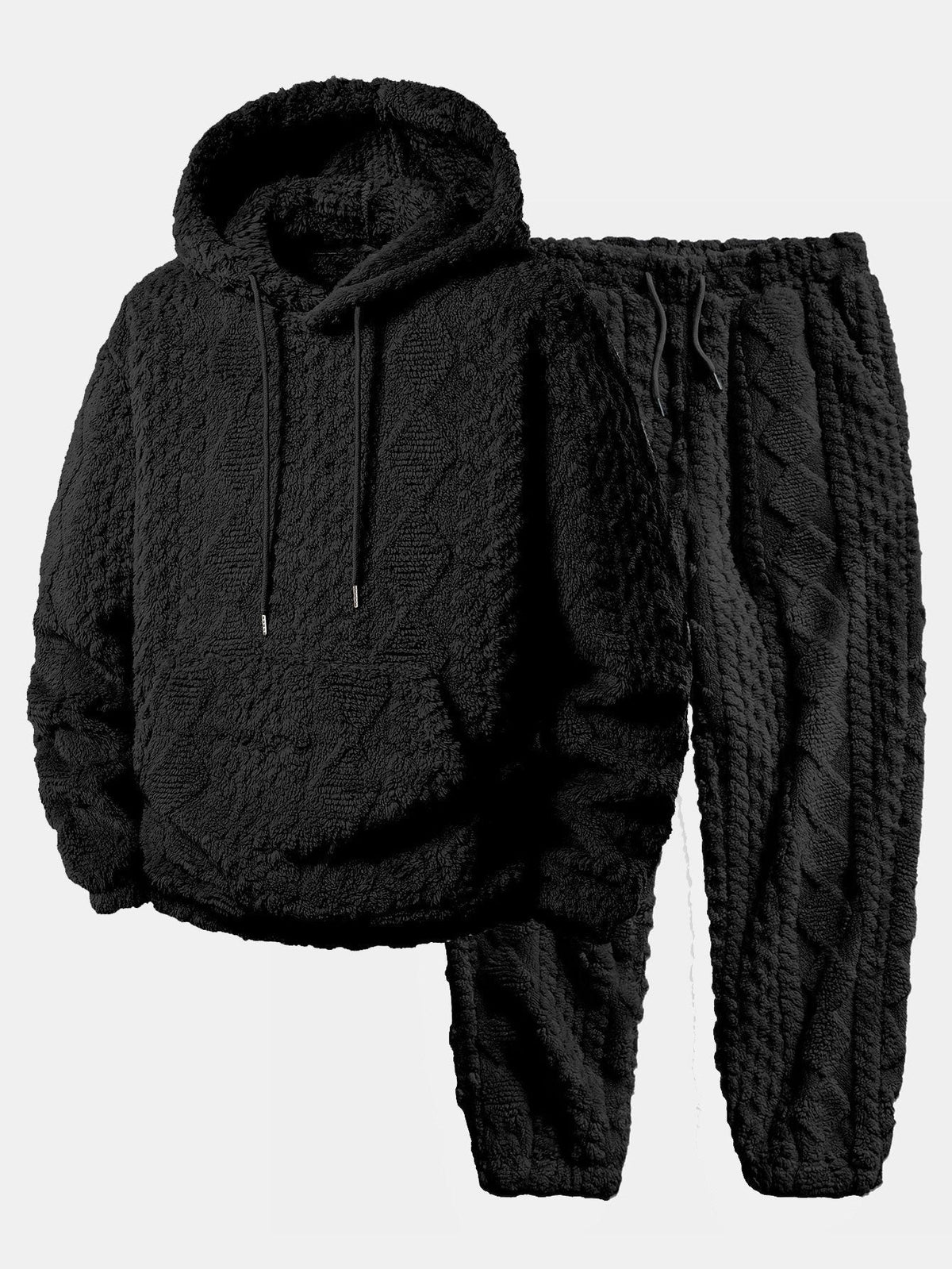 Men's Teddy Textured Relaxed Tracksuit