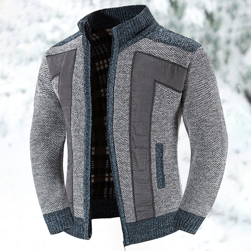 Men's Stand Collar Knit Cardigan