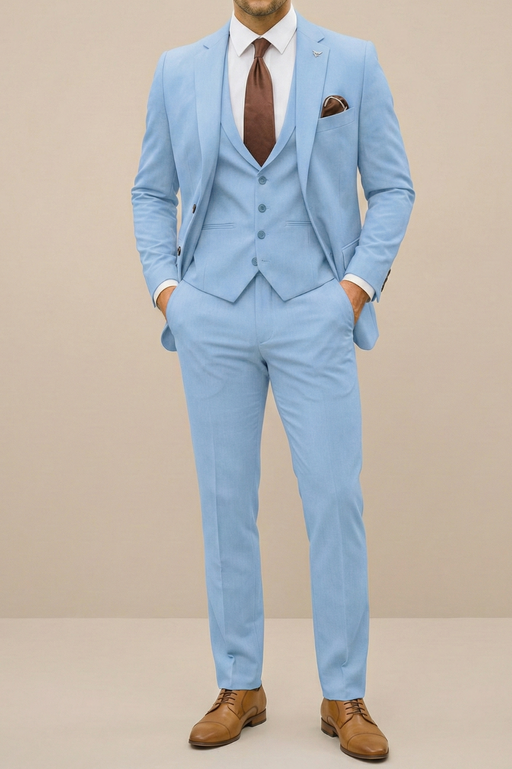 Men's Slim-Fit Wedding Three-Piece Suit