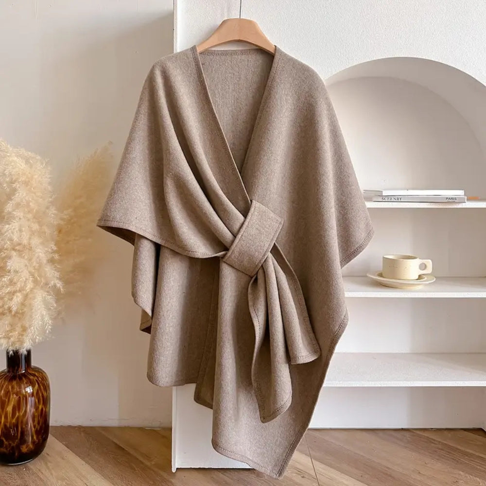 Women's Belted Poncho Coat