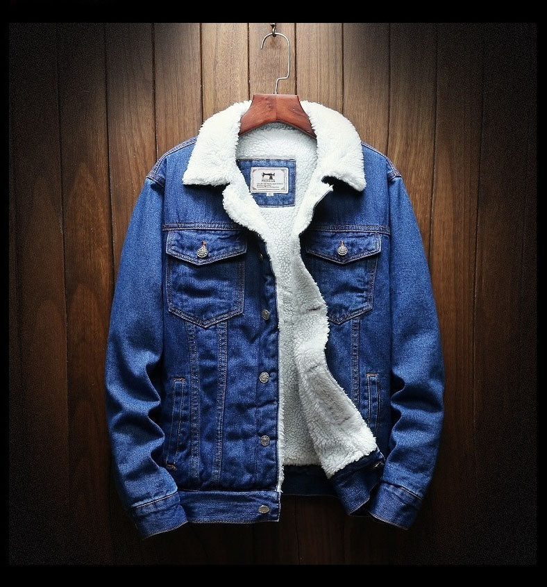 Men's Denim Fur Lined Jacket