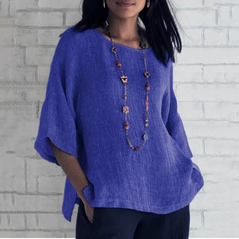 Women's V-Neck Linen Tunic