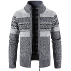 Men's Stand Collar Knit Jacket