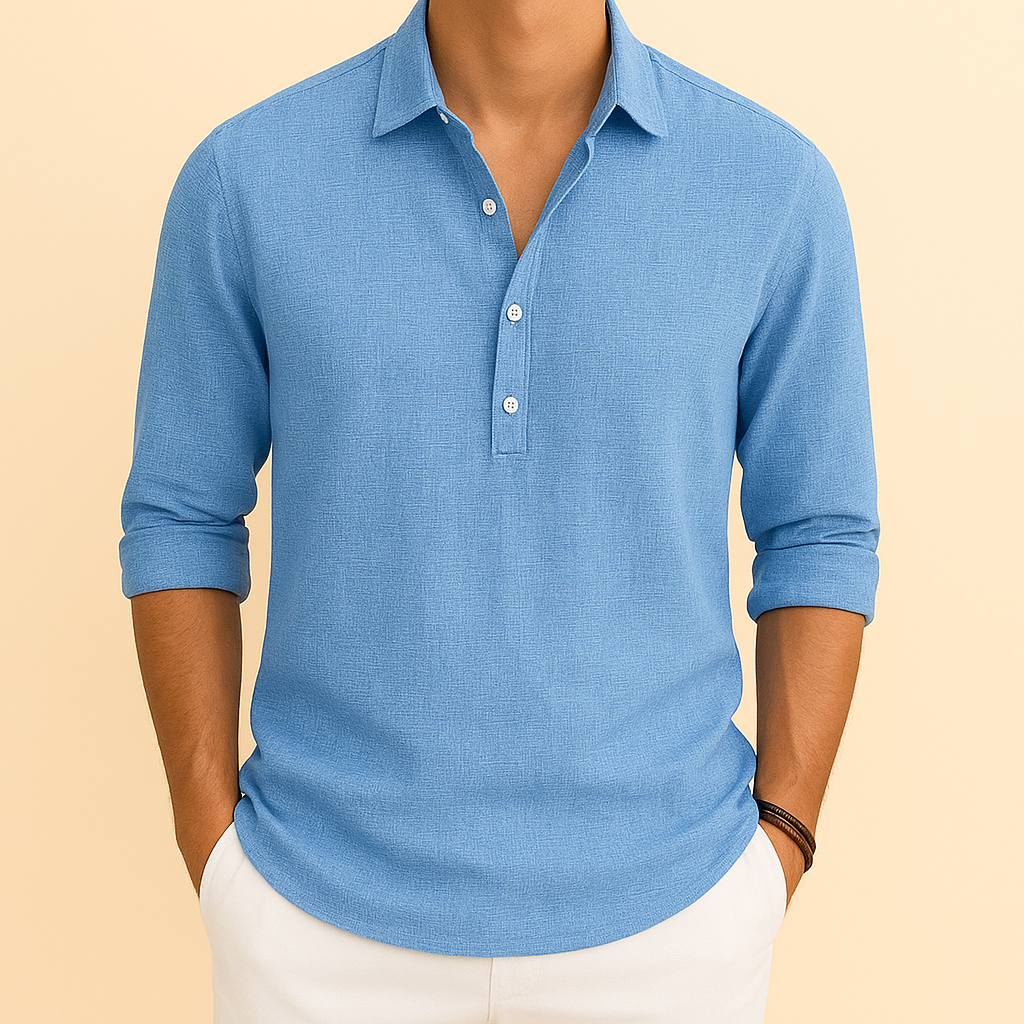 Men's Relaxed Fit Long Sleeve Polo