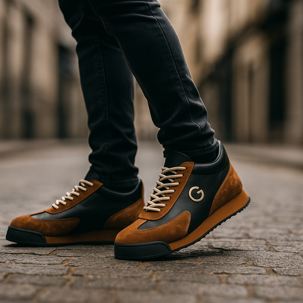 Men's Retro Colour Block Trainers