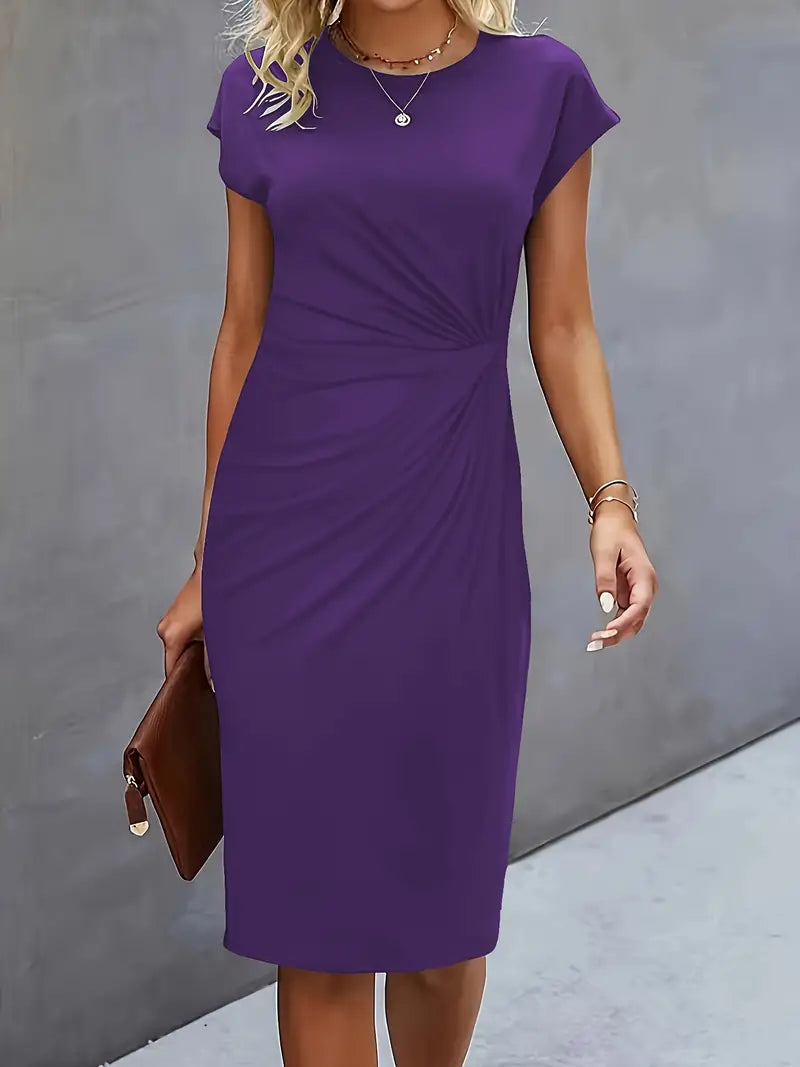 Women's Ruched Bodycon Midi Dress