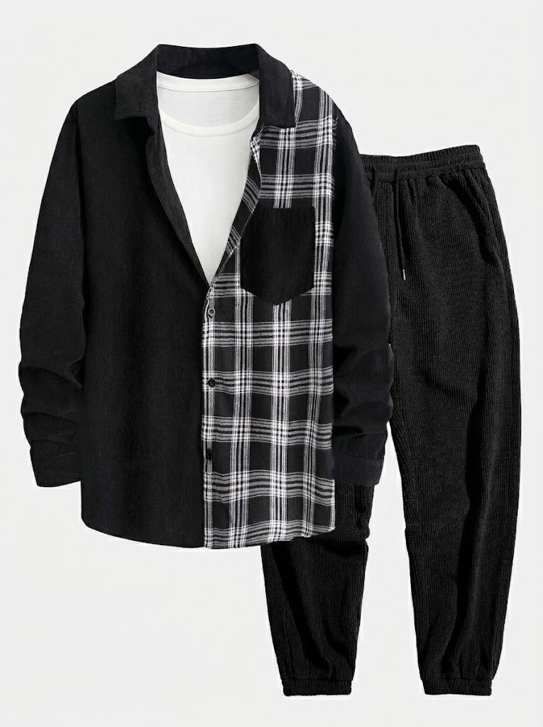 Men's Corduroy Shirt and Jogger Set