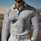 Men's Textured Placket Polo