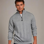 Men's Half Zip Cable Knit Jumper