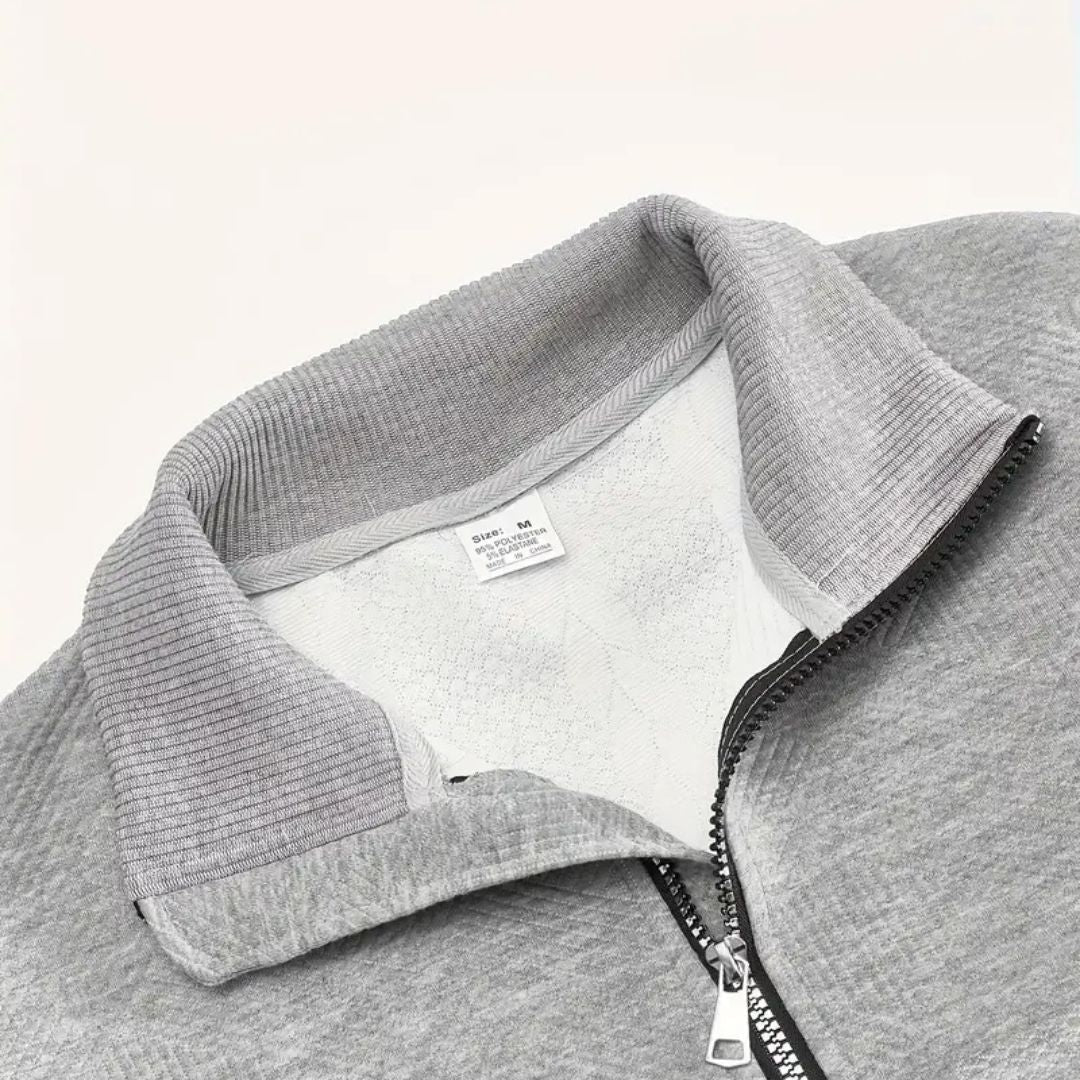Men's Half Zip Cable Knit Jumper