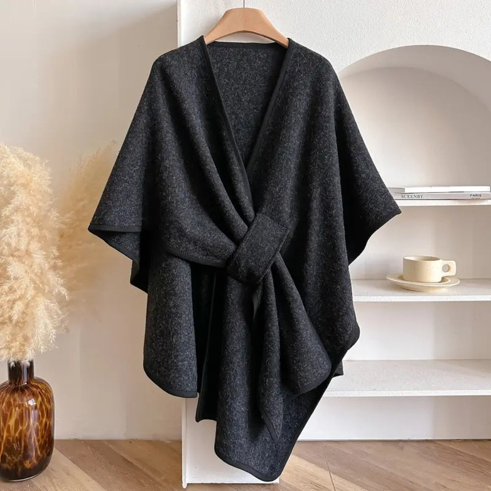 Women's Belted Poncho Coat