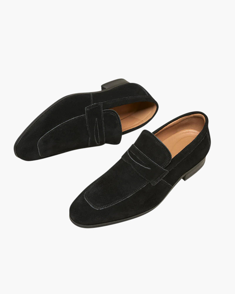 Men's Sleek Suede Penny Loafers