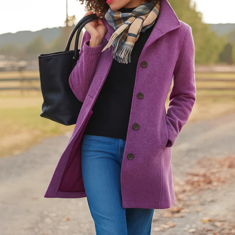 Women's Buttoned Classic Overcoat