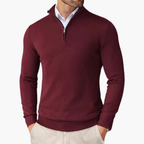 Men's Ribbed Hem Quarter Zip Jumper