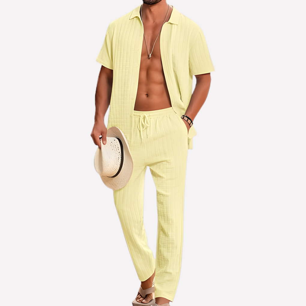 Men's Textured Co Ord Summer Set