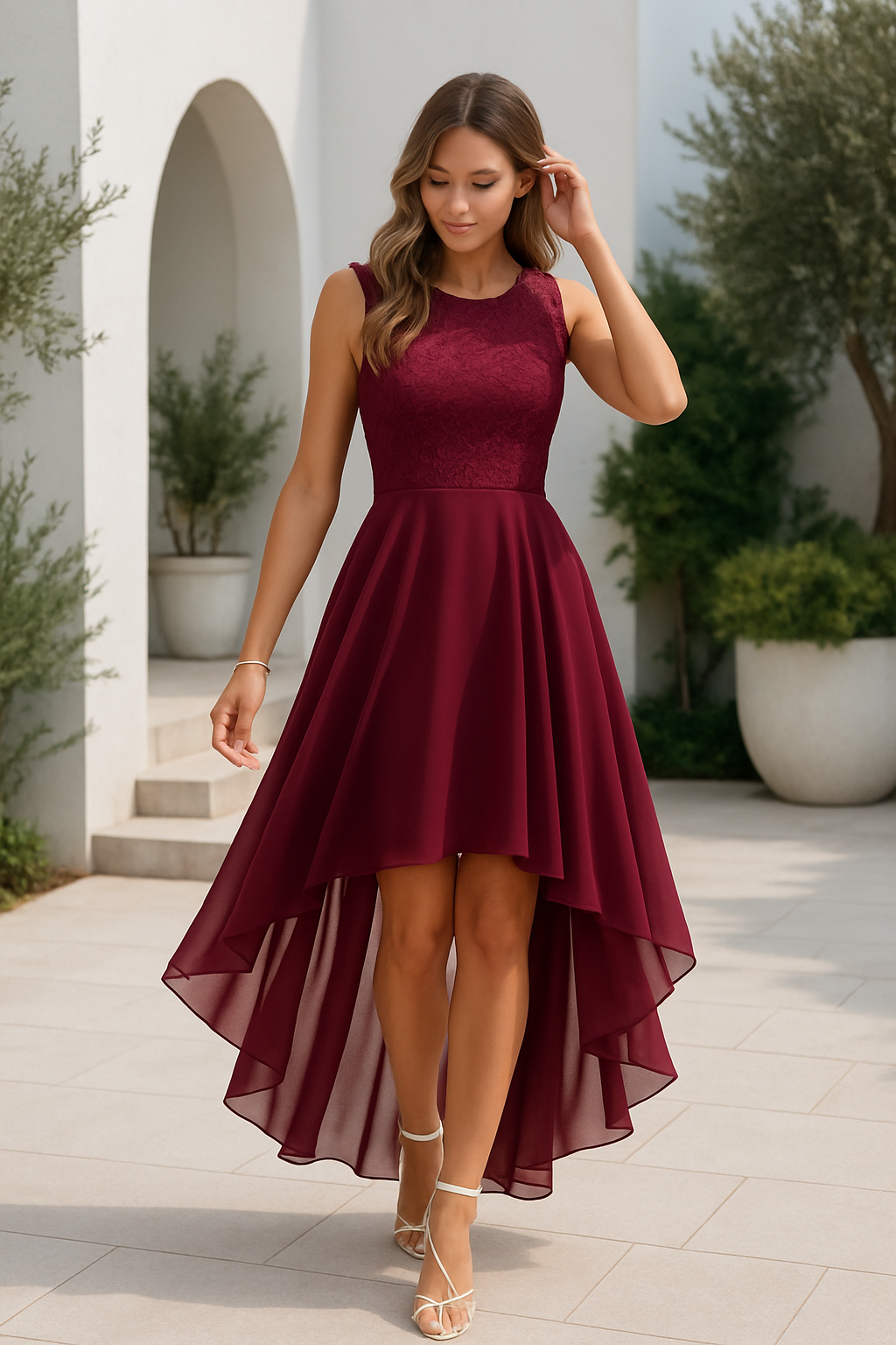 Women's High-Low Wedding Guest Dress