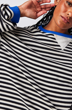 Women's Balloon-Sleeve Striped Sweatshirt