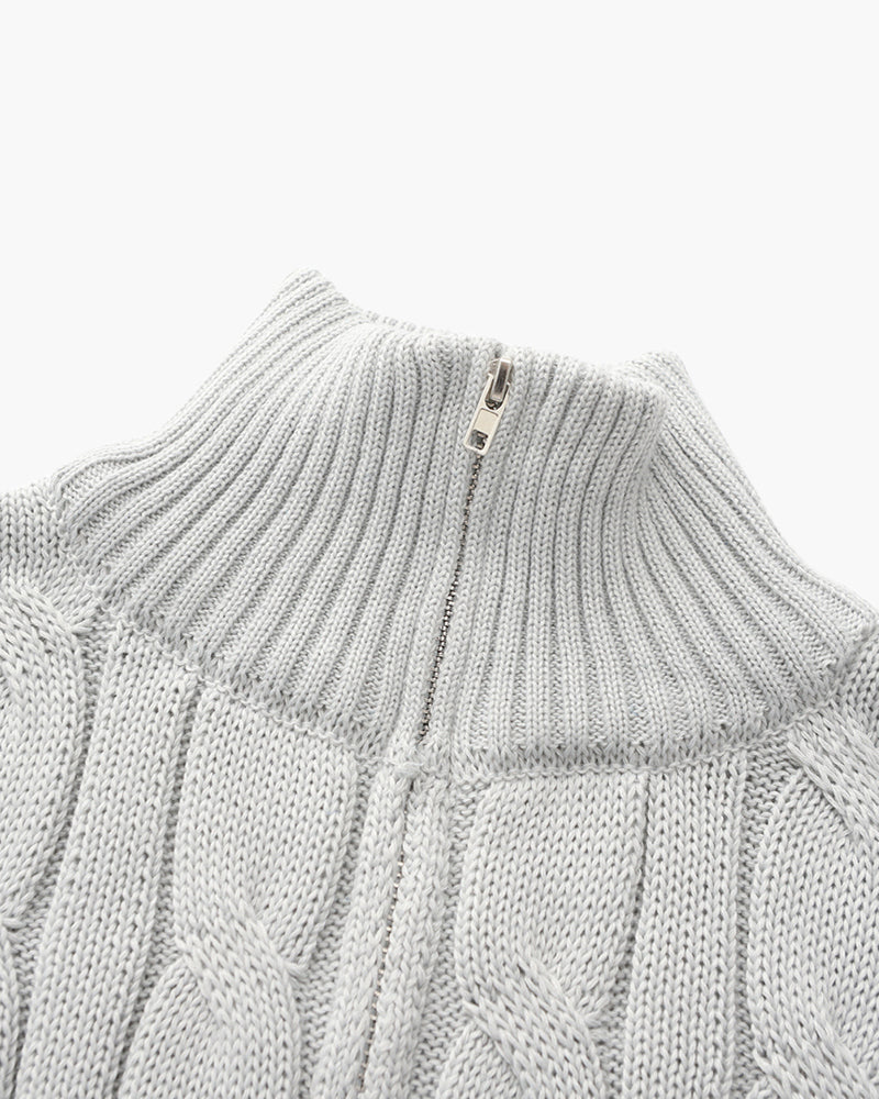Men's Cable Knit Half Zip Jumper