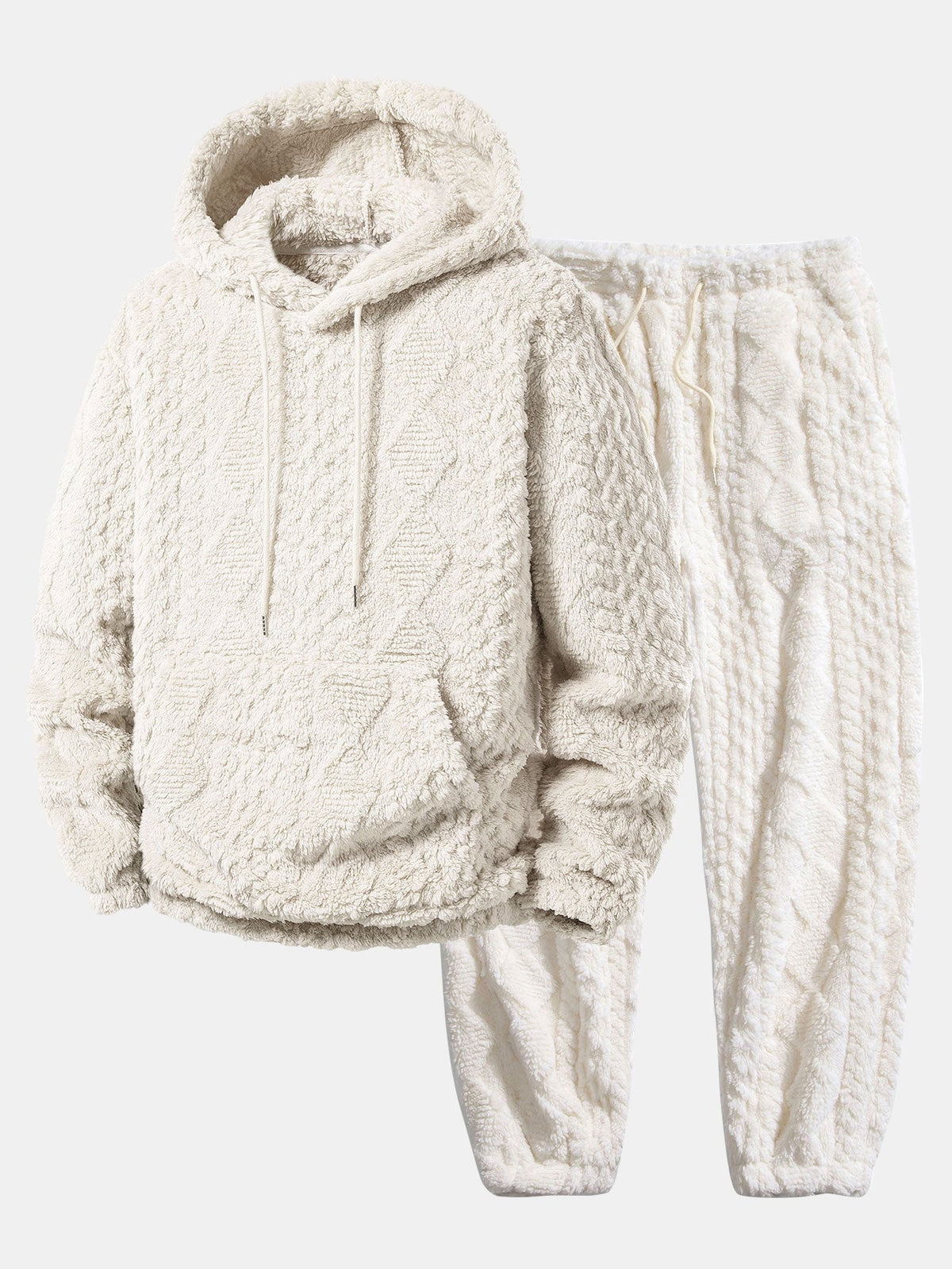 Men's Teddy Textured Relaxed Tracksuit